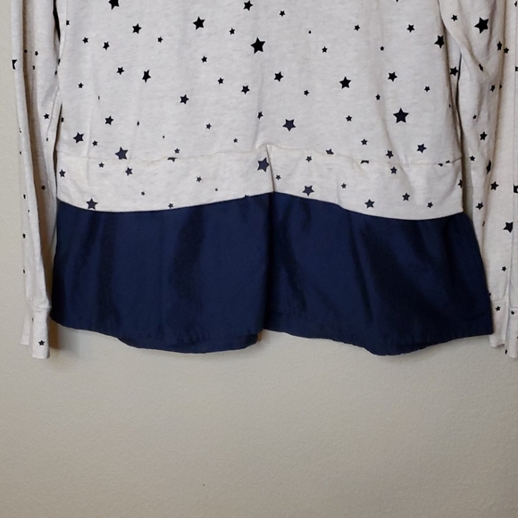GAP Shirts & Tops | Gap White Navy Star Print Hooded Top Flare Shirt | Poshmark